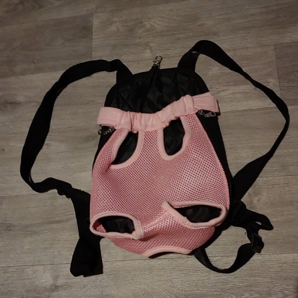 Pink and Black Pet Carrier Backpack